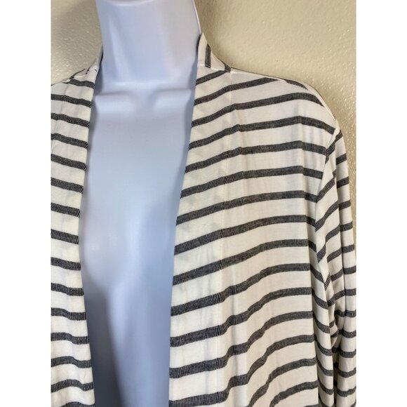 J. Jill Wearever Collection Women Striped Open Front Cardigan Sweater Plus Sz 1X - Picture 12 of 16